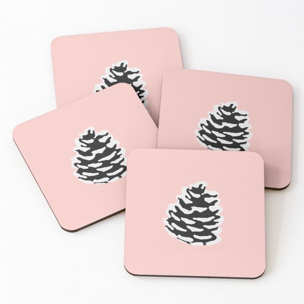 Item preview, Snowy pinecone on a light pink background designed and sold by by-jwp.