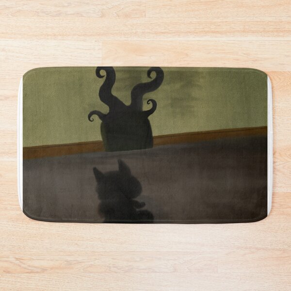 Item preview, Curious Cat and the Unknown - Surreal Tentacle Scene Art designed and sold by BnutPutterArts.