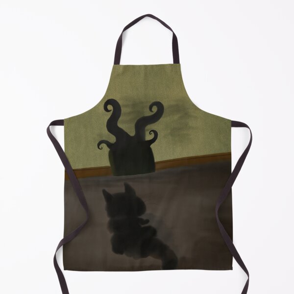Item preview, Curious Cat and the Unknown - Surreal Tentacle Scene Art designed and sold by BnutPutterArts.