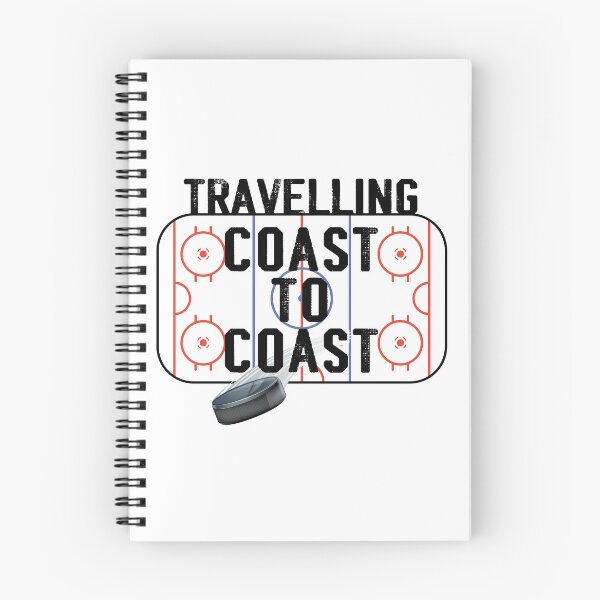 Item preview, Hockey saying: Travelling Coast to Coast with image of puck and ice surface designed and sold by CHASAcreative.