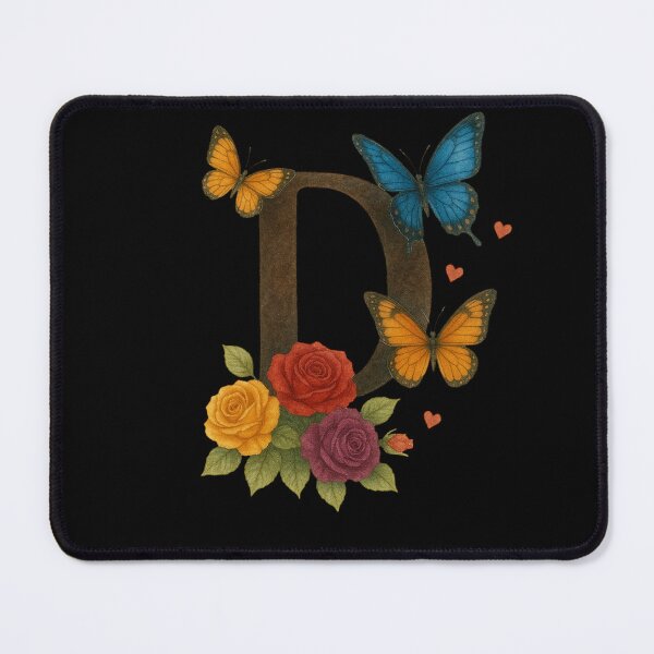 Item preview, Alphabet D with flowers and butterflies designed and sold by Shandiz Design.