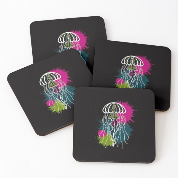 Item preview, Colourful paint Splashed Jellyfish designed and sold by margaridroso.