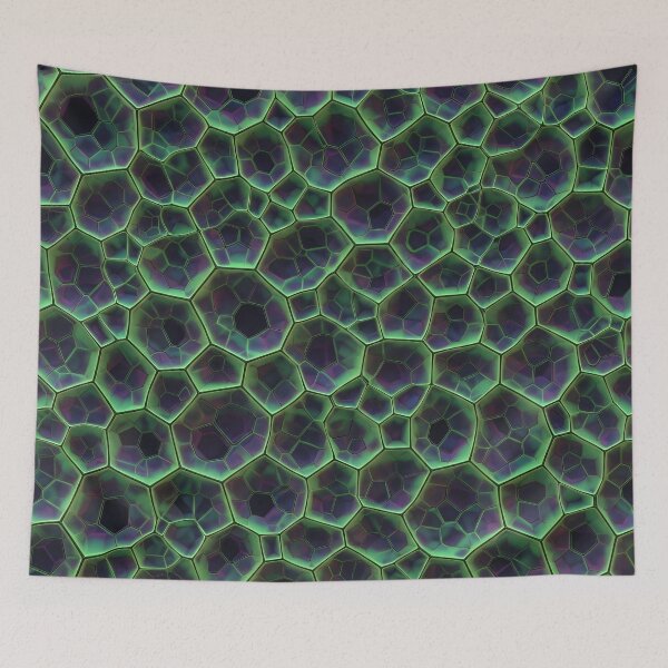 Aperçu de l'œuvre Tessellation de cellules néon créée et vendue par Kaleidoscope Print.