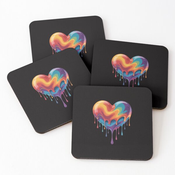 Item preview, Rainbow Paint Love Heart Paint Dripping designed and sold by margaridroso.
