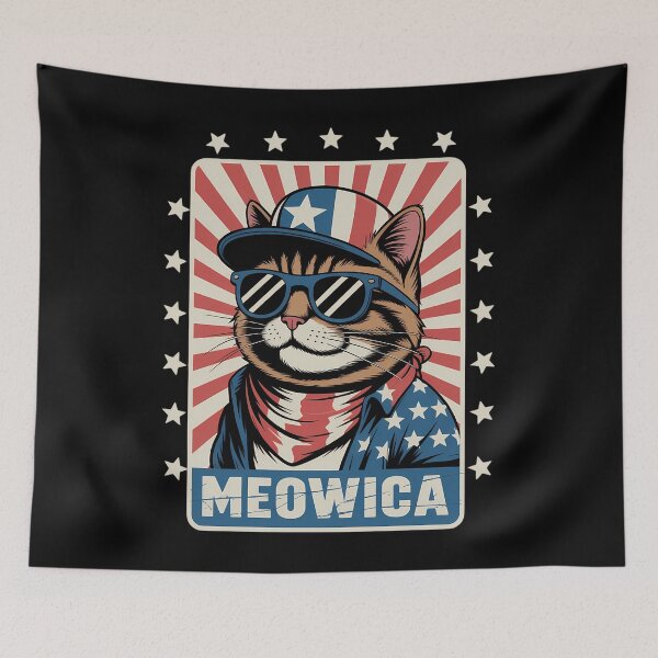 Item preview, Meowica 4th of July Cat American Flag Cat Funny 4th of July designed and sold by AsteriskDatBArt.