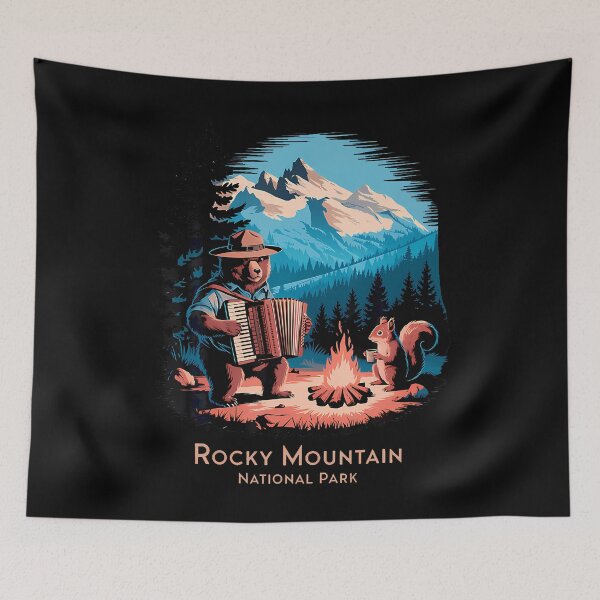 Item preview, Scenic Rocky Mountain National Park Bear Campfire designed and sold by HerbertKuhn112.
