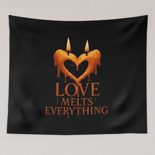 Item preview, Love Melts Everything - Romantic Candle Heart Illustration designed and sold by MKreative Studio.