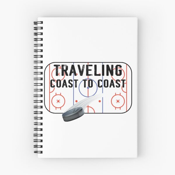 Item preview, Hockey saying: Traveling Coast to Coast with image of puck and ice surface designed and sold by CHASAcreative.