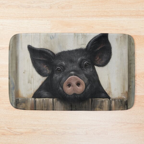 Item preview, Curious Little Black Pig designed and sold by ArgentoArt.