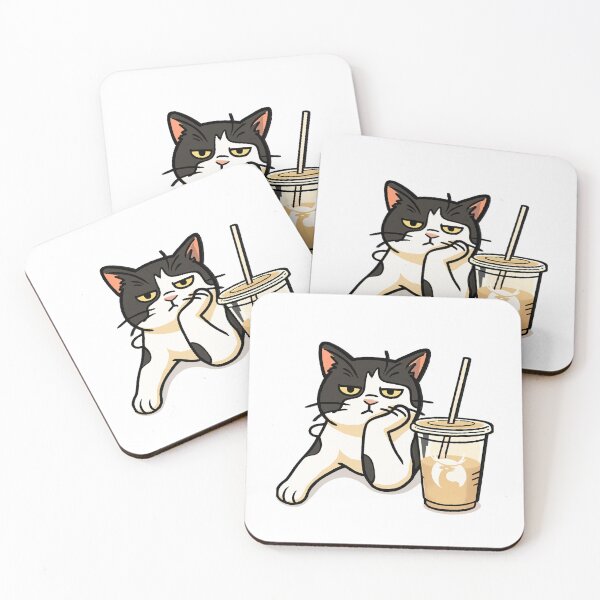 Item preview, cat and coffee designed and sold by Mystic & Celestial Art.