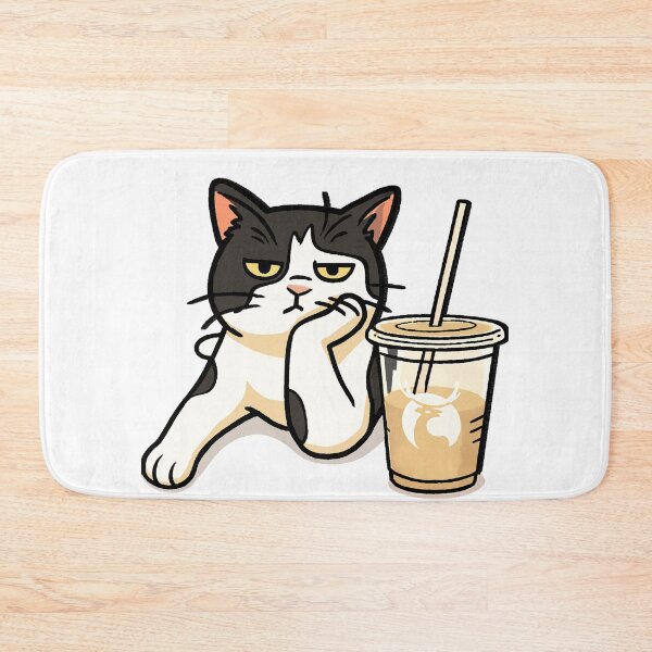 Item preview, cat and coffee designed and sold by Mystic & Celestial Art.