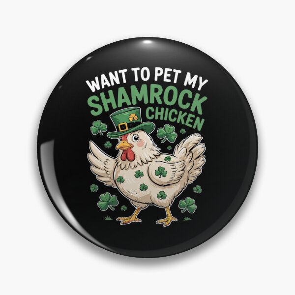 Item preview, Want To Pet My Lucky Cock Funny St Patrick's Day Chicken Pun  designed and sold by RsFilsingerArt.