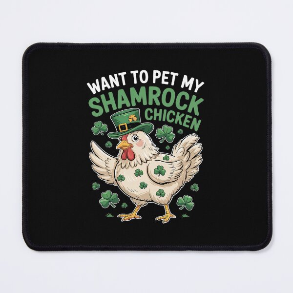 Item preview, Want To Pet My Lucky Cock Funny St Patrick's Day Chicken Pun designed and sold by RsFilsingerArt.
