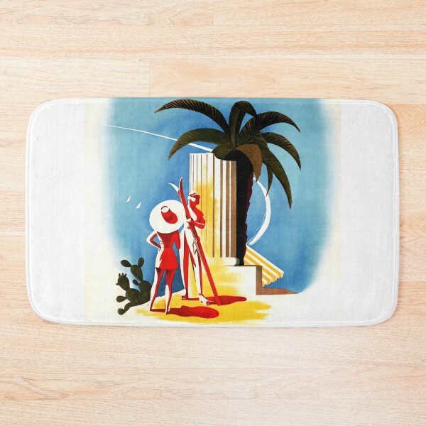 Item preview, Vintage Taormina Travel Poster | Mid-Century Art Deco Style | Sicily Print with Mount Etna & Palm Tree | Mediterranean Decor designed and sold by artofuniverse.