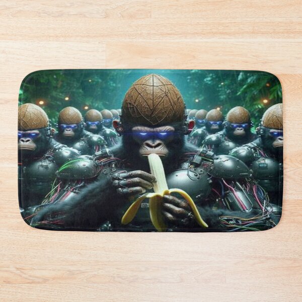 Item preview, Cyberpunk Gorilla Army - Futuristic Mecha Ape with Banana designed and sold by FaresTes.