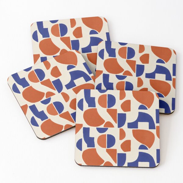 Item preview, Terracotta and Blue Geometric Pattern – Abstract Modern Design designed and sold by SplashTastic.