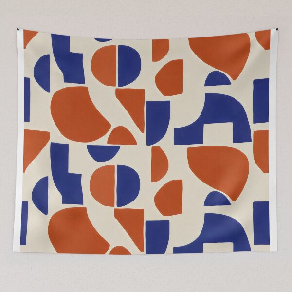 Item preview, Terracotta and Blue Geometric Pattern – Abstract Modern Design designed and sold by SplashTastic.