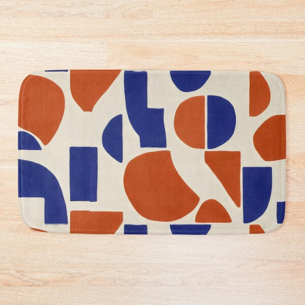 Artikelvorschau, Terrakotta und blaues geometrisches Muster – Abstraktes modernes Design entworfen und verkauft von SplashTastic.