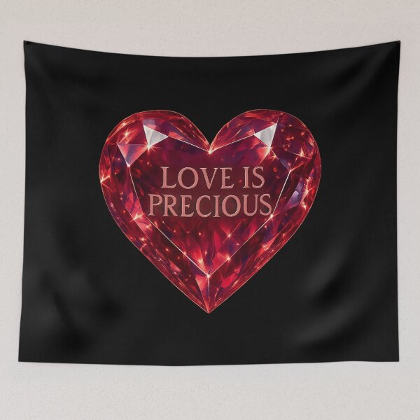 Item preview, Crystal Heart Gemstone - “Love Is Precious” Engraved designed and sold by MKreative Studio.