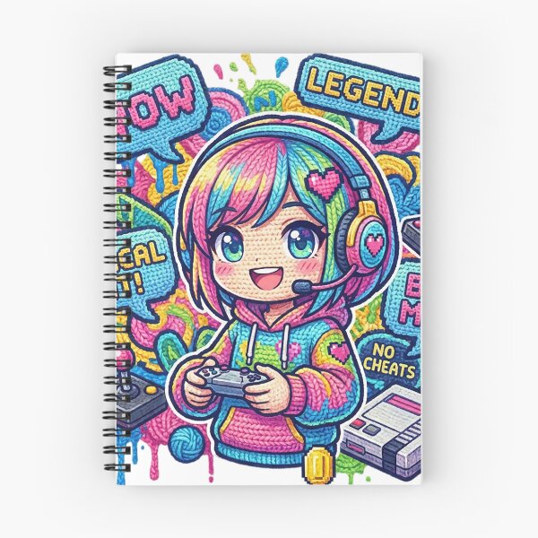 Item preview, Crocheted Gamer Girl with Retro Gaming Icons designed and sold by newvisionart191.
