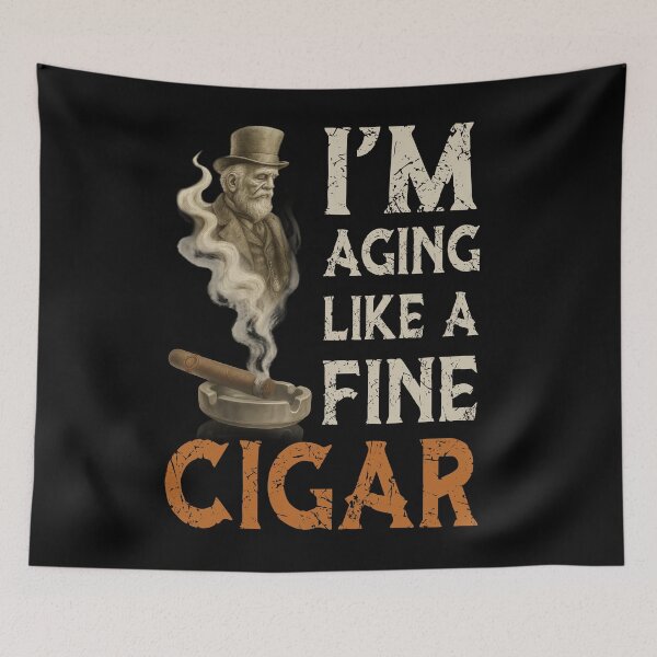 Item preview, Aging Like a Fine Cigar Vintage Humor Tee designed and sold by LarryMBrown.