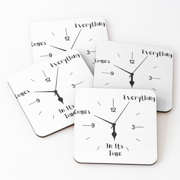 Item preview, Everything Comes In Its Time - Minimalist Clock Quote Art designed and sold by Latikshop.