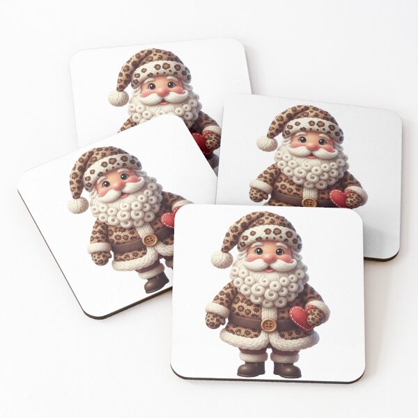 Item preview, Leopard Print Crochet Santa Claus – Cute Faux Yarn Christmas Santa Illustration designed and sold by Cute Kawaii Studio.