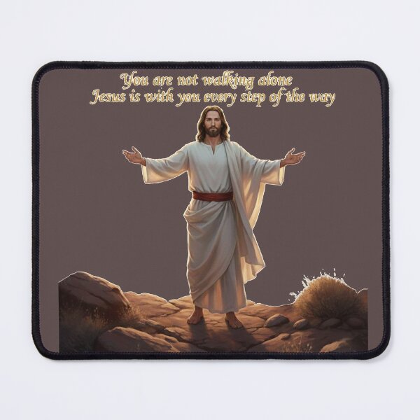 Item preview, You Are Not Walking Alone – Jesus Faith & Hope Inspirational Art designed and sold by DroolWorthyUS.