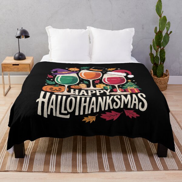 Item preview, Womens halloween thanksgiving christmas happy hallothanksmas glass designed and sold by RsFilsingerArt.