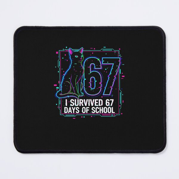 Item preview, Cyber Glitch Cat 67 I Survived 67 Days of School designed and sold by yaginoie.