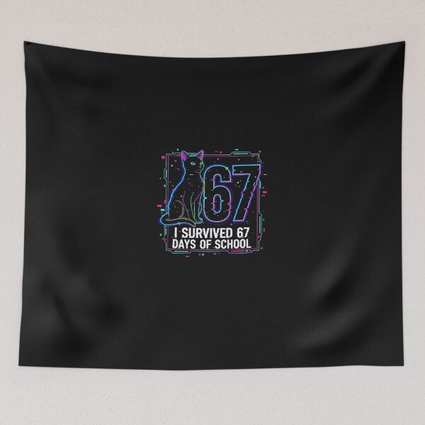 Item preview, Cyber Glitch Cat 67 I Survived 67 Days of School designed and sold by yaginoie.