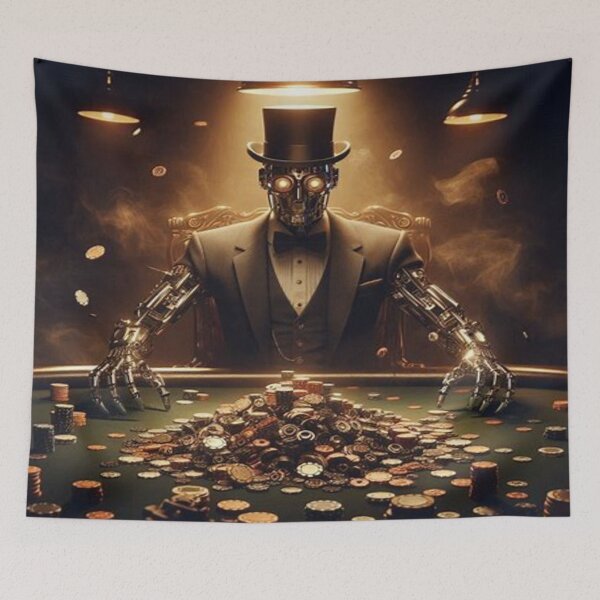 Item preview, Steampunk Robot Gambler - The High Roller Android designed and sold by FaresTes.