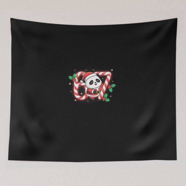 Item preview, Funny 67 Candy Cane Panda Santa – Aesthetic Christmas Meme designed and sold by yaginoie.