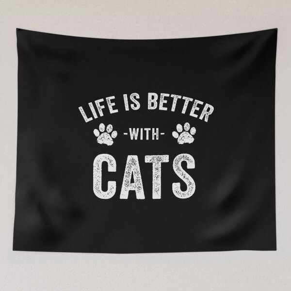 Item preview, Life Is Better With Cats Cool Pawprint Animal Fans designed and sold by scottsurswab.