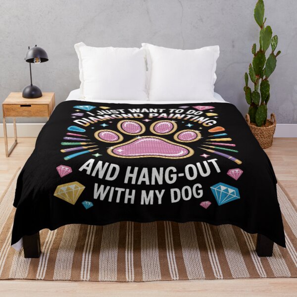 Item preview, I Just Want To Hang Out With My Dog Diamond Painting designed and sold by Minoloinan.