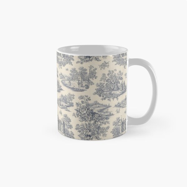 Artikelvorschau, Blaues Toile de Jouy Countryside – Vintage-Pastoralmuster entworfen und verkauft von SplashTastic.