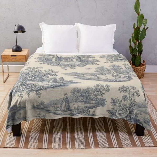 Item preview, Blue Toile de Jouy Countryside – Vintage Pastoral Pattern designed and sold by SplashTastic.