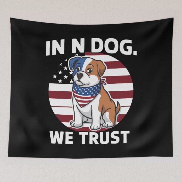 Item preview, 4th Of July American Flag In Dog We Trust designed and sold by CruelShadesSt.
