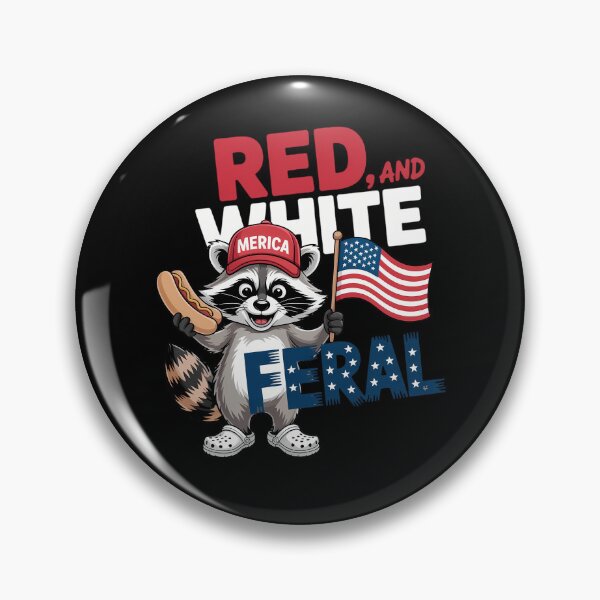 Item preview, Funny Raccoon 4th Of July Patriotic Cute Red White And Feral designed and sold by CruelShadesSt.