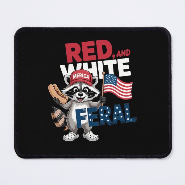 Item preview, Funny Raccoon 4th Of July Patriotic Cute Red White And Feral designed and sold by CruelShadesSt.