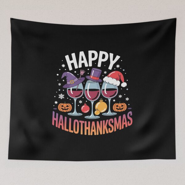 Item preview, Womens Happy HalloThanksMas Funny Halloween Thanksgiving Christmas  designed and sold by RsFilsingerArt.