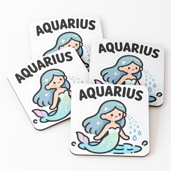 Item preview, Cute Pastel Aquarius Zodiac Mermaid Illustration designed and sold by BlurBlurDesign.