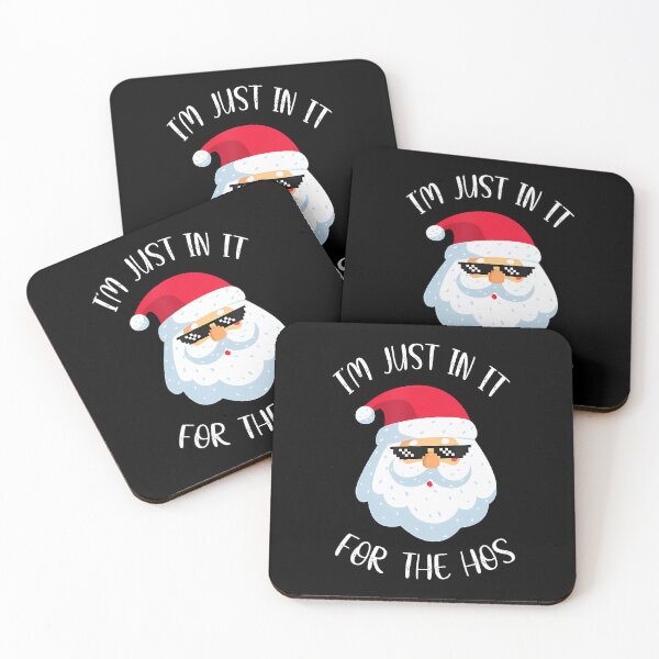 Item preview, I'M Just Here For The Hos Inappropriate Christmas Santa Face designed and sold by huftyfnruppe.
