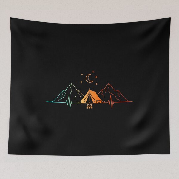 Item preview, Retro Family Camping Heartbeat Nature Camper Hiking Campfire designed and sold by markettathorn.