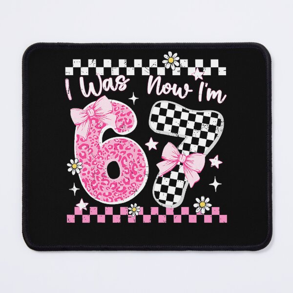 Item preview, Groovy I Was 6 Now I'm 7 Year Old Birthday 67 Girls Pink Bow designed and sold by pansak.