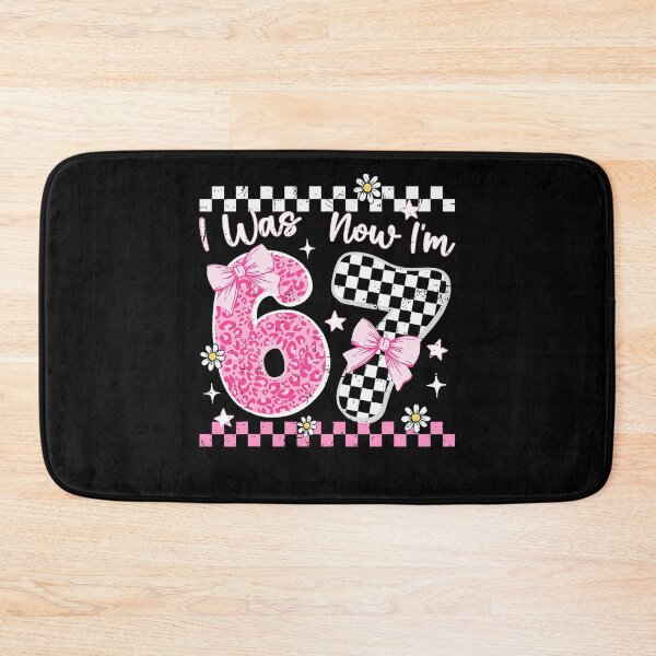 Item preview, Groovy I Was 6 Now I'm 7 Year Old Birthday 67 Girls Pink Bow designed and sold by pansak.