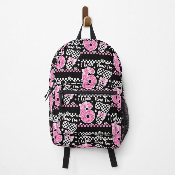 Item preview, Groovy I Was 6 Now I'm 7 Year Old Birthday 67 Girls Pink Bow designed and sold by pansak.