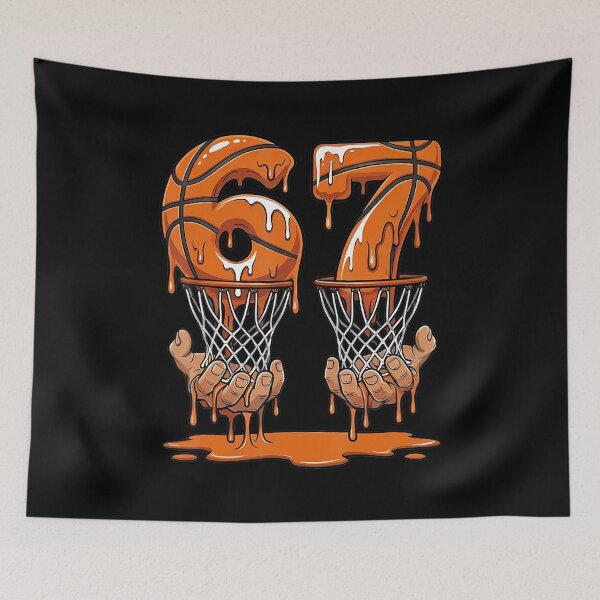 Aperçu de l'œuvre Basketball 67 Six Seven Funny Gen Alpha Meme Drip créée et vendue par markettathorn.