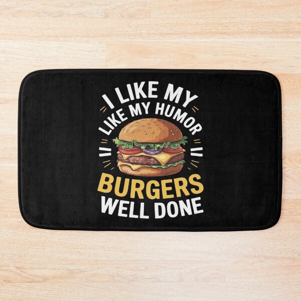 Item preview, I Like My Burgers Like My Humor Well Done Fun Cheeseburger designed and sold by VerseFarm.