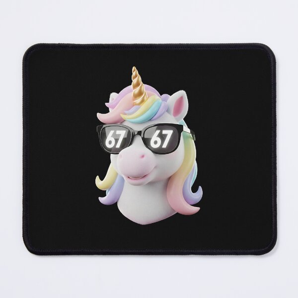 Item preview, Funny 67 Cool Unicorn Face Logo designed and sold by Intomindfood.